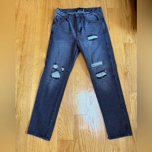 nineteen 91 brand: Men Distressed Black Jeans: size 30/28
